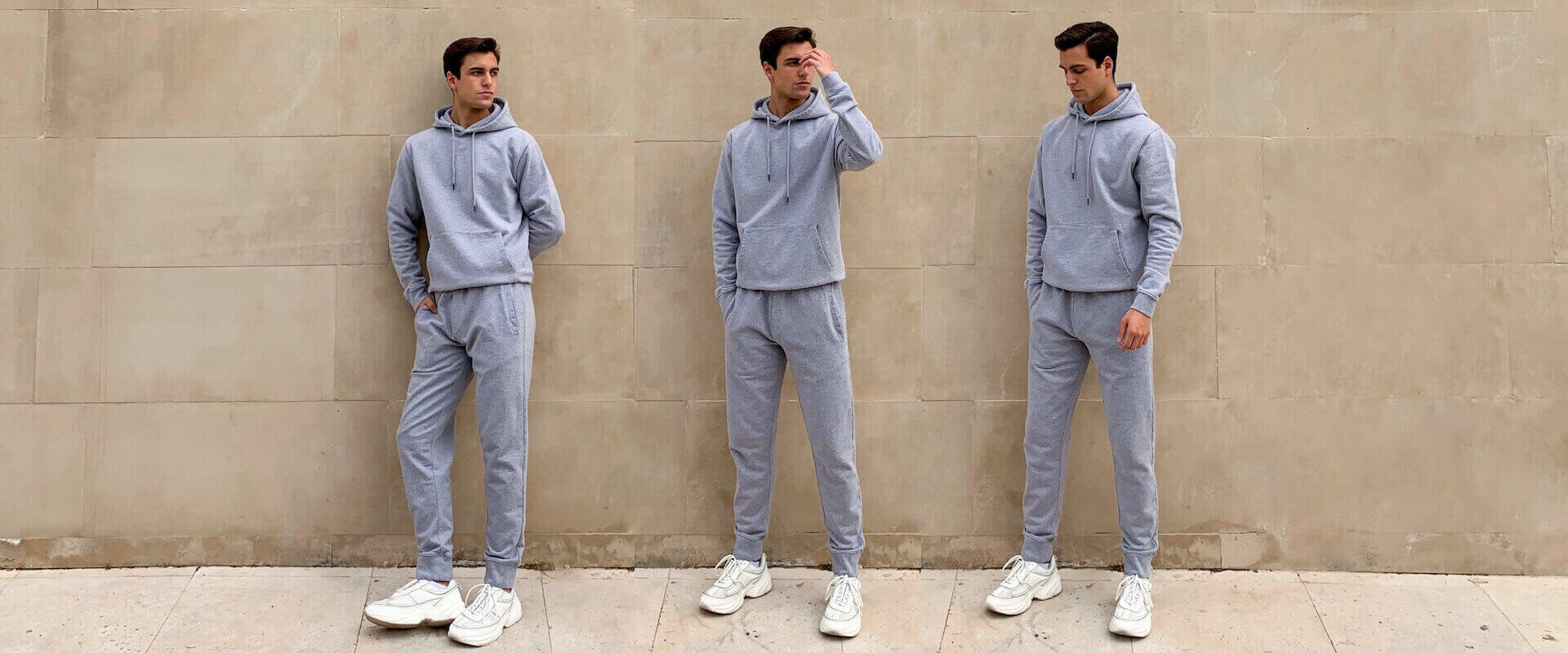 White Sweatpants with Grey T-shirt Relaxed Outfits For Men (2 ideas &  outfits)