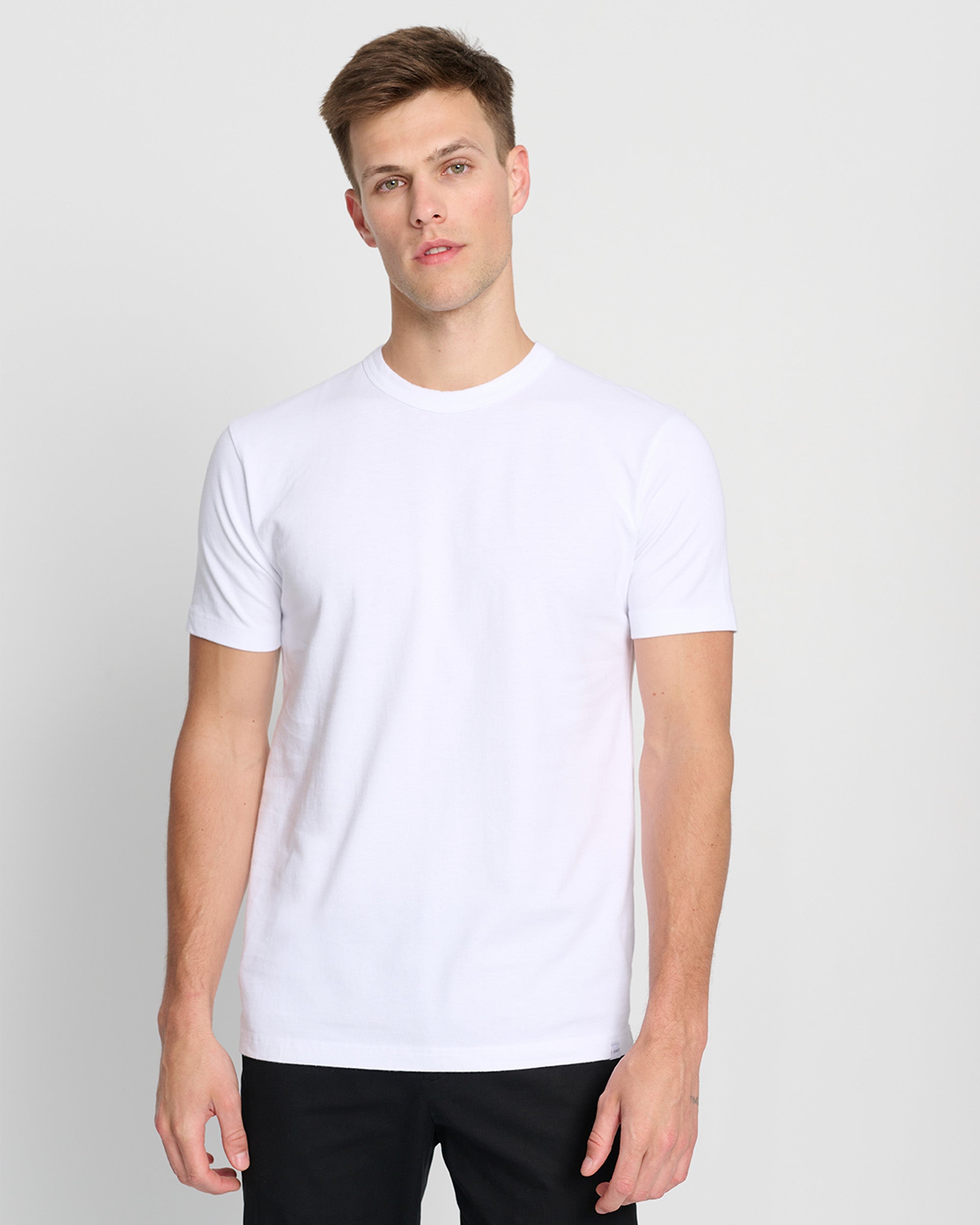 White round neck t-shirts male isolated Royalty Free Vector