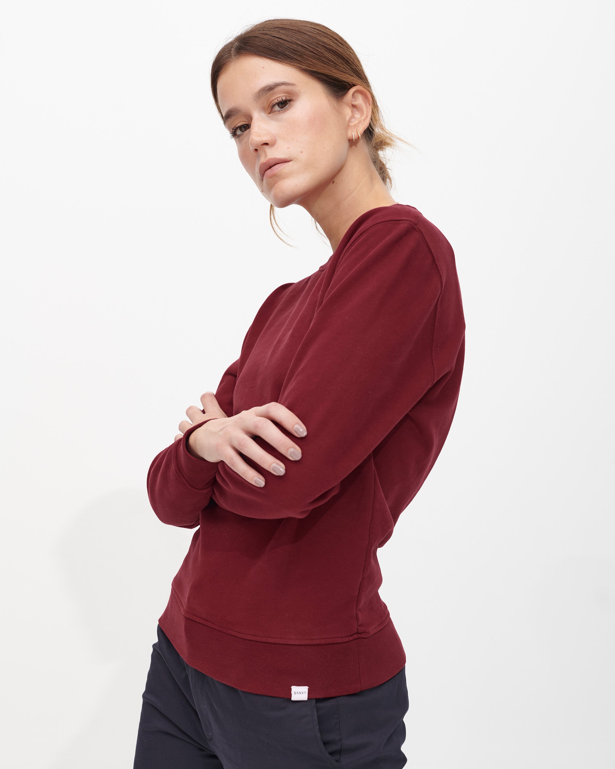 Red crew neck online jumper womens