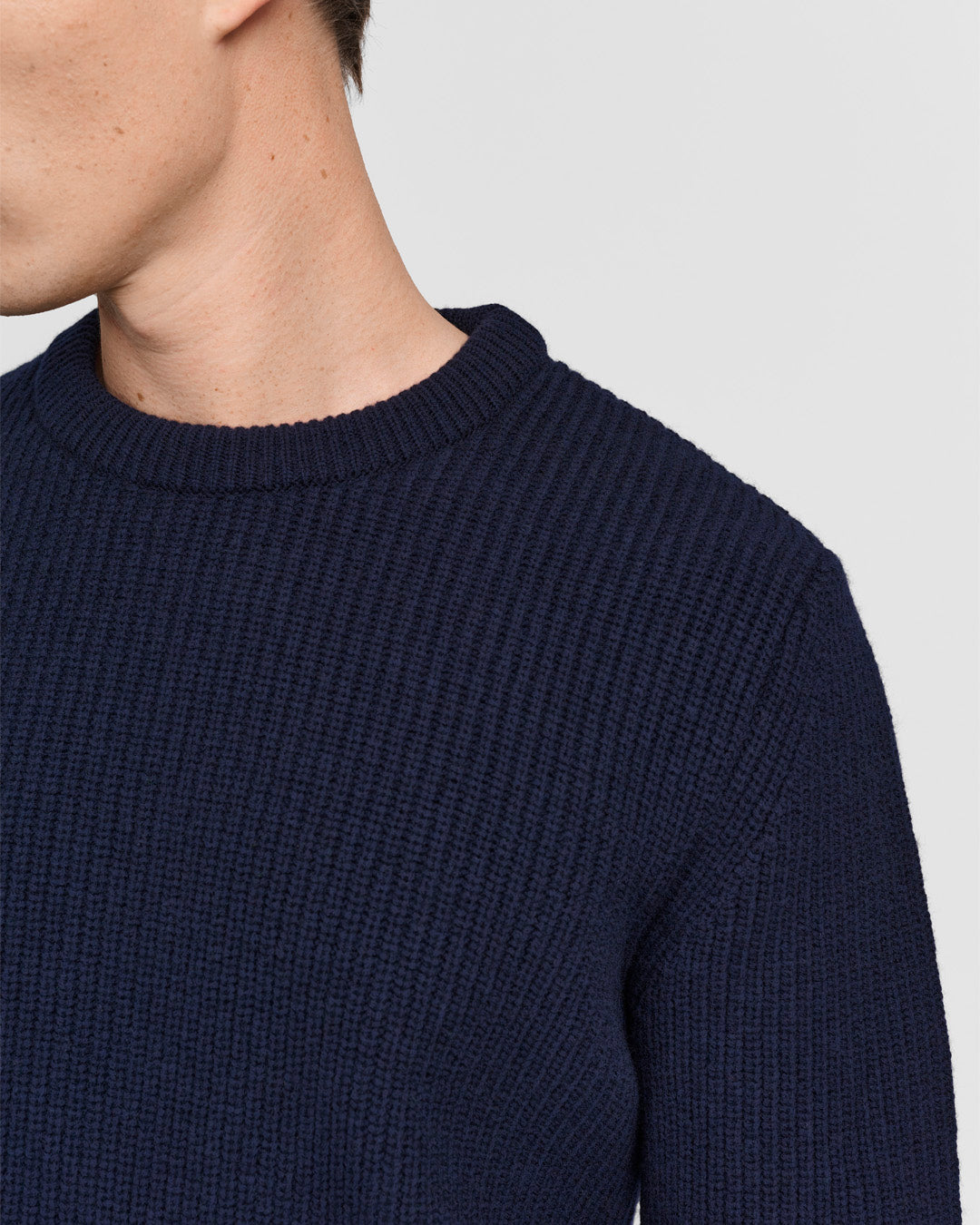 Navy Wool Heavy Sweater | Merino Wool Jumper for Men