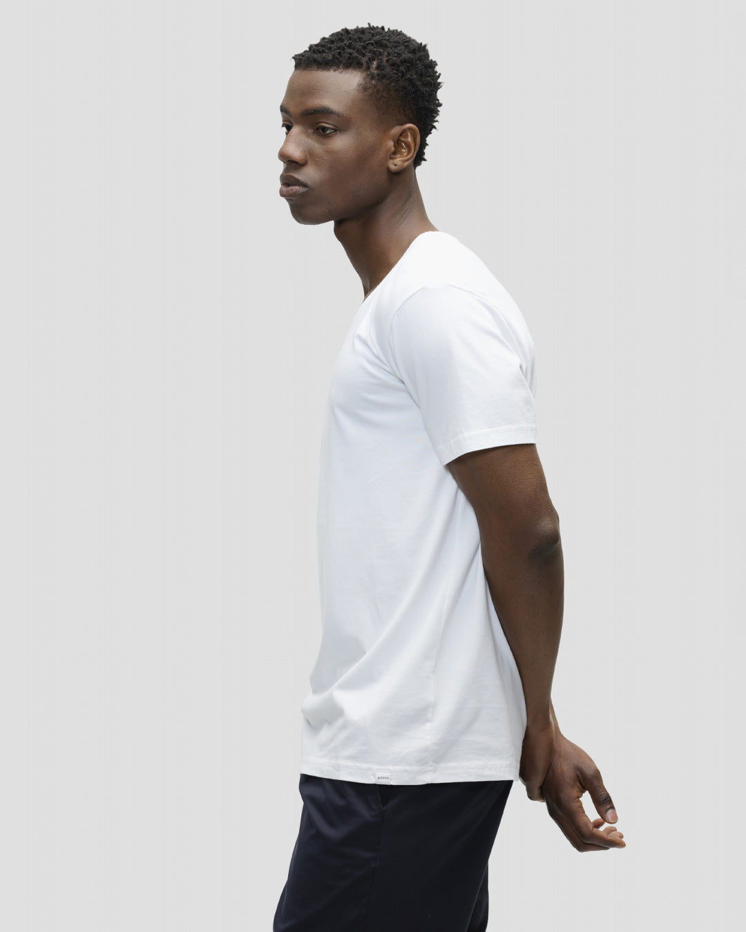 White V Neck T Shirt for Men | Premium 185GSM Cotton