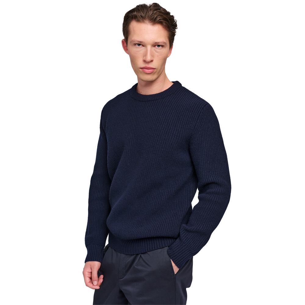 Navy Wool Heavy Sweater | Merino Wool Jumper for Men