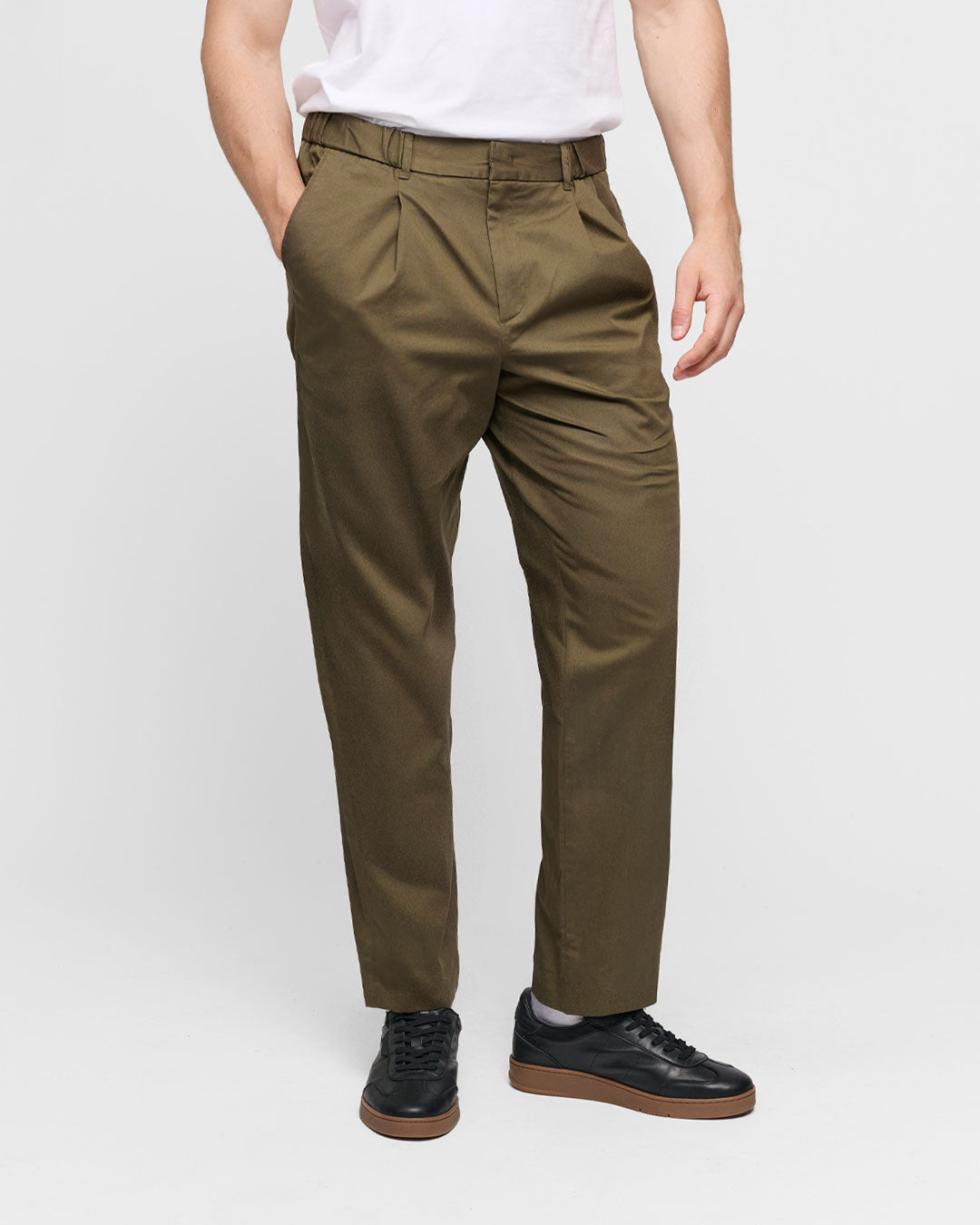 The Relaxed Chino for Men in Olive Green | Wide Fit, Luxury Cotton