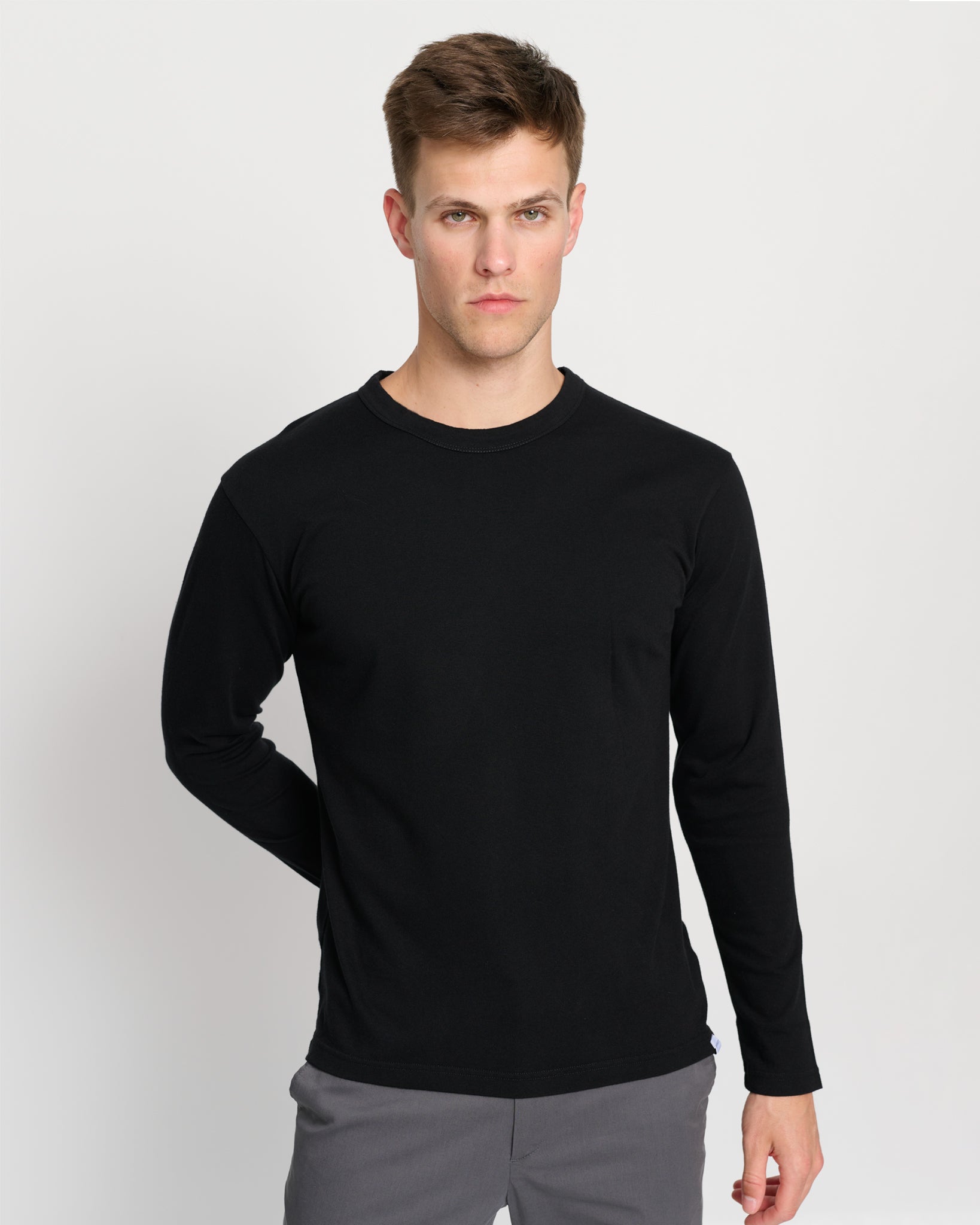 Longsleeve Black T-Shirt for Men | 235GSM Organic Cotton