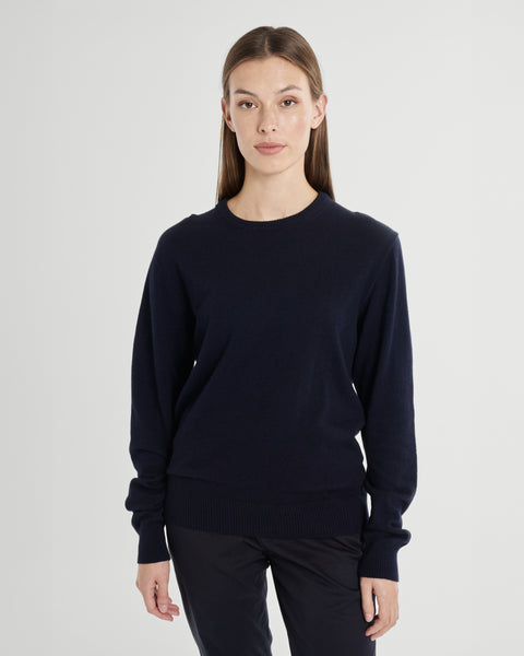 Merino-Wool-Sweater-Navy-Women