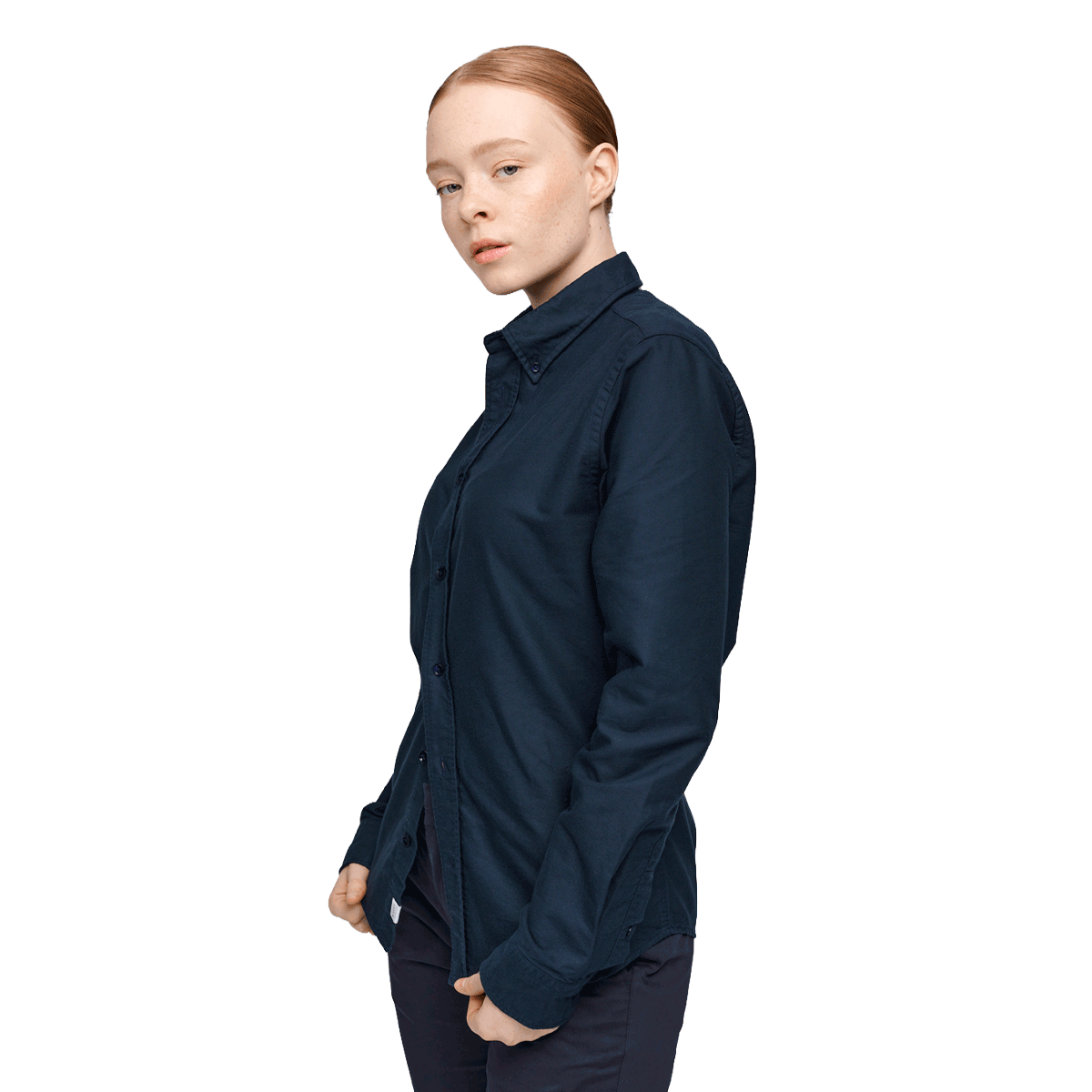 未使用【Charvet】oxford shirt NAVY Oversize Navy Oxford Shirt for Women | 100% Organic Cotton