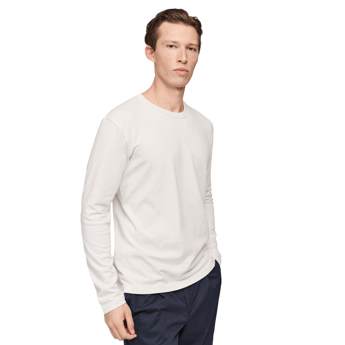 Longsleeve Off-White T-Shirt for Men | 235GSM Organic Cotton