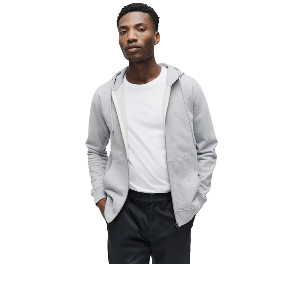 The Grey Zip Hoodie for Men | 400GSM Organic Cotton