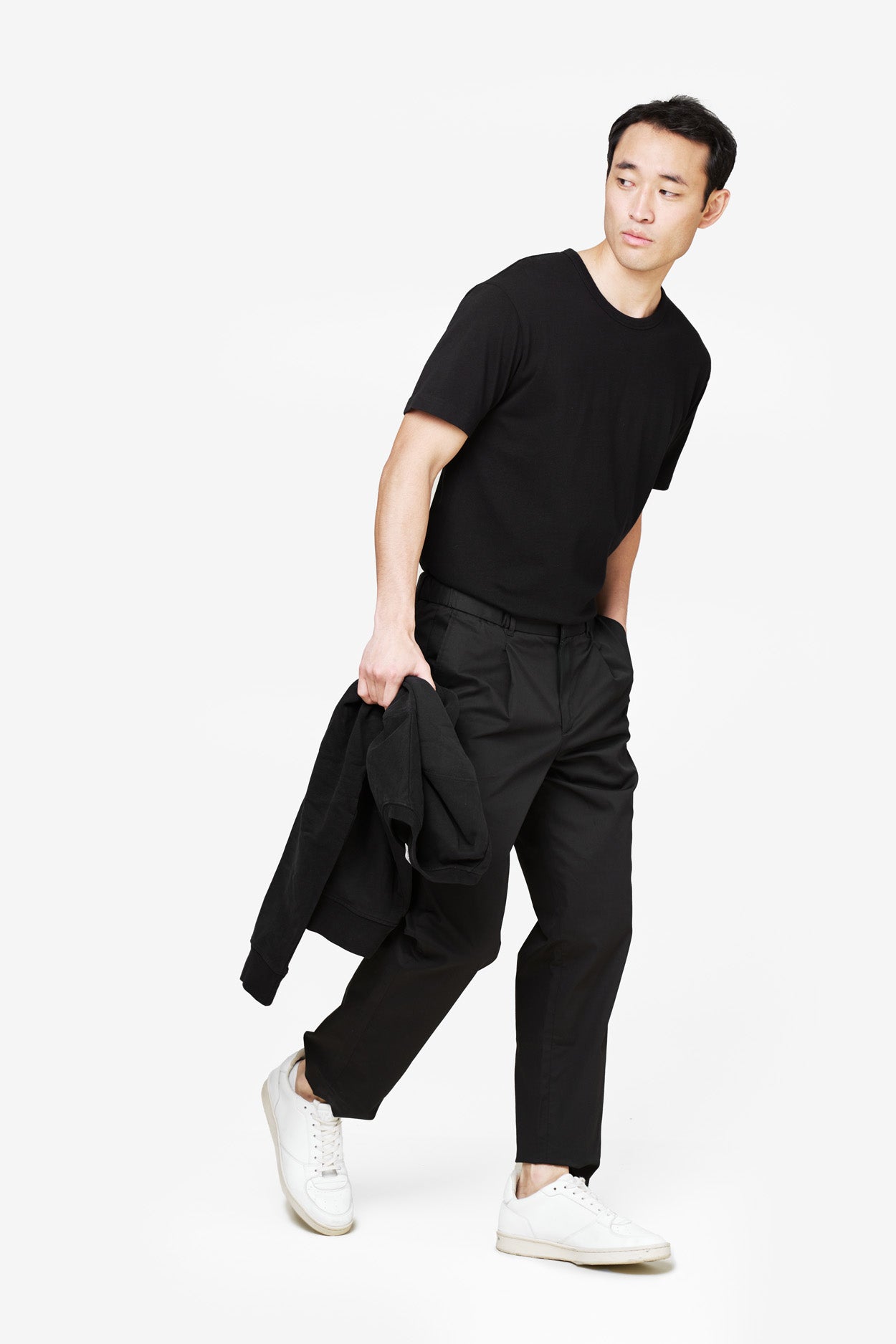 チノパンツ SATUR Wide Curved Chino Pants Black SA243MPT03BK The Relaxed Chino for Men in Black | Wide Fit, Luxury Cotton