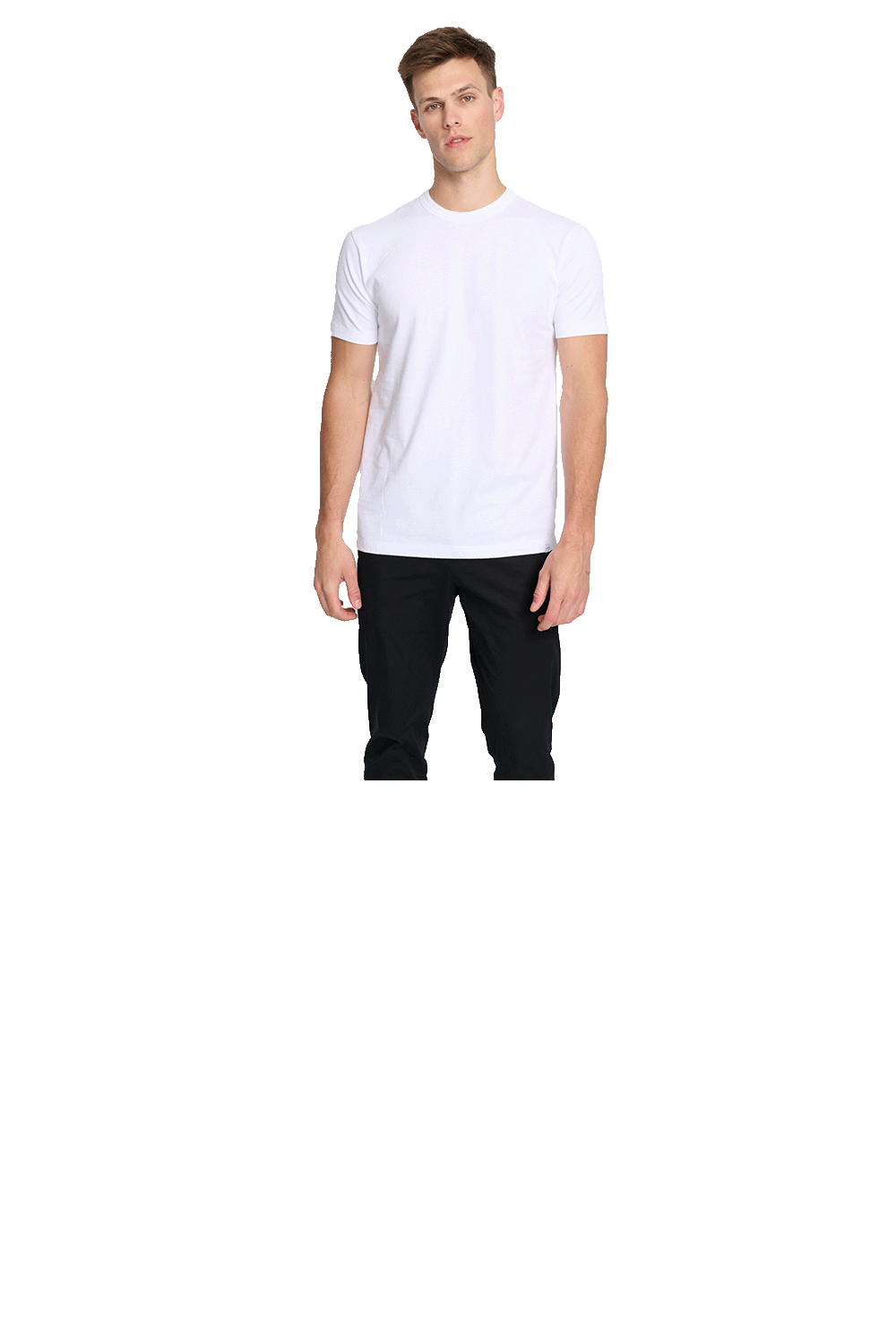 T-shirt TIVE Col V – Coton Bio 180 G/m² – Blanc – Logo Brodé Poitrine