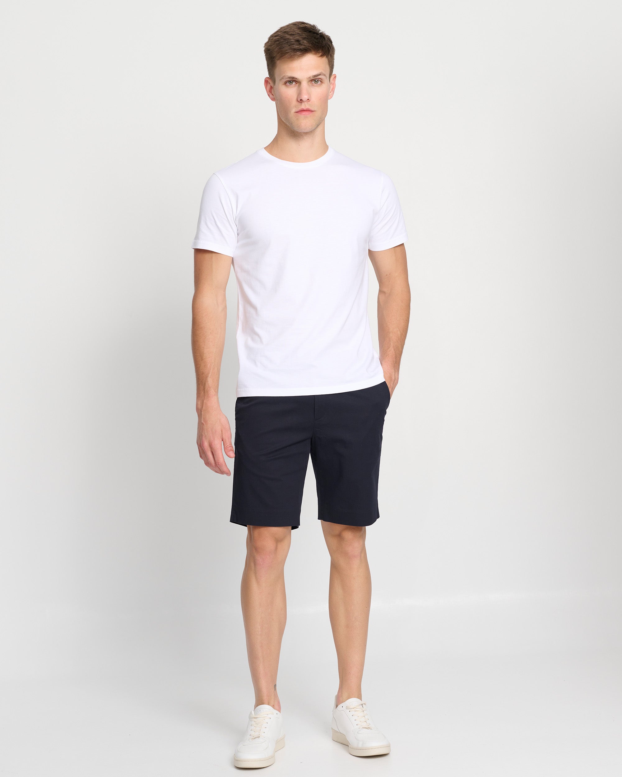 The Navy Smart Shorts for Men | Slim Fit, Stretch Cotton