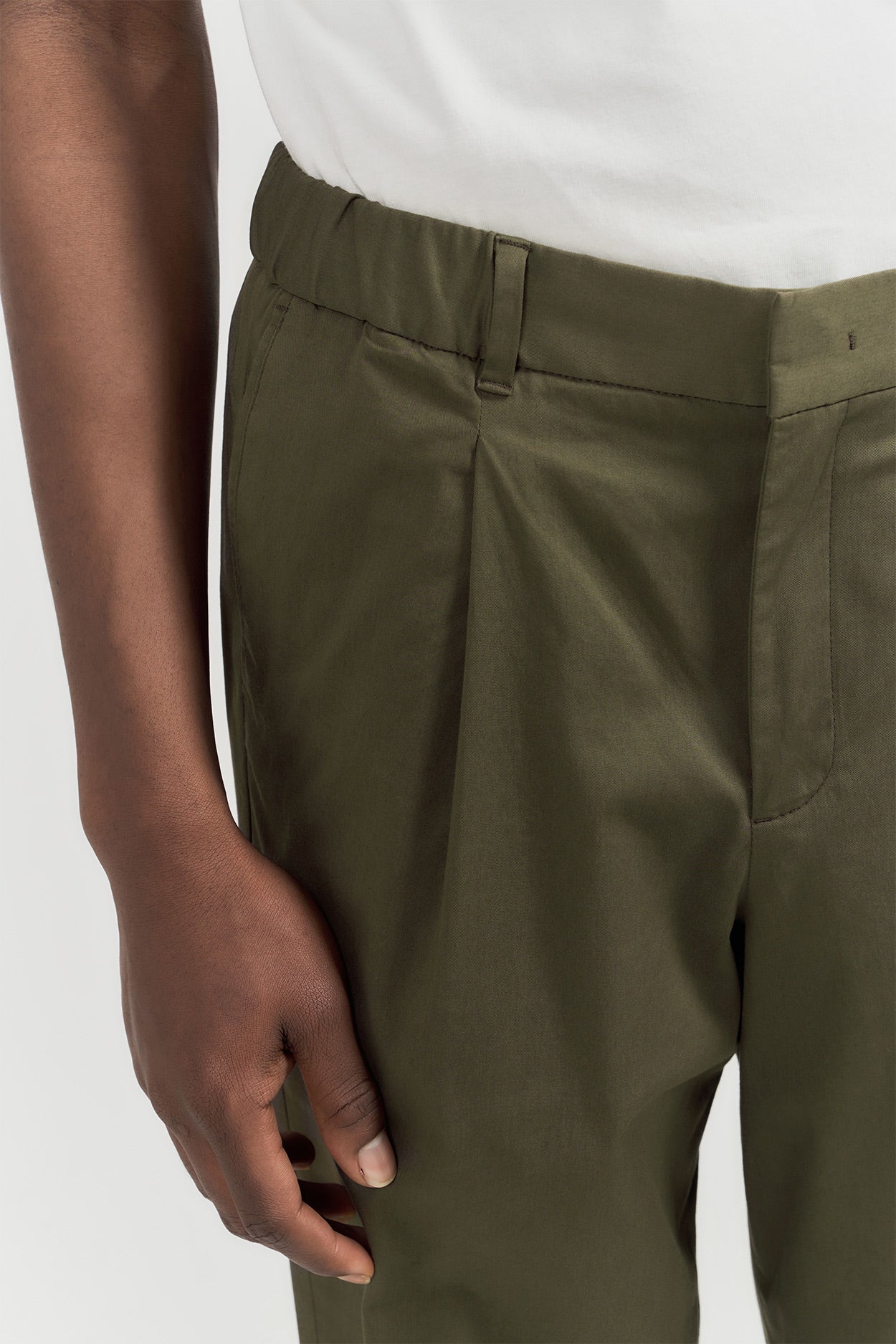 The Relaxed Chino for Men in Olive Green | Wide Fit, Luxury The Relaxed Chino for Men in Olive Green | Wide Fit, Luxury