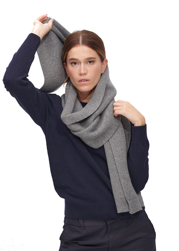 The Grey Wool-Cashmere Scarf | Chunky & Sustainable