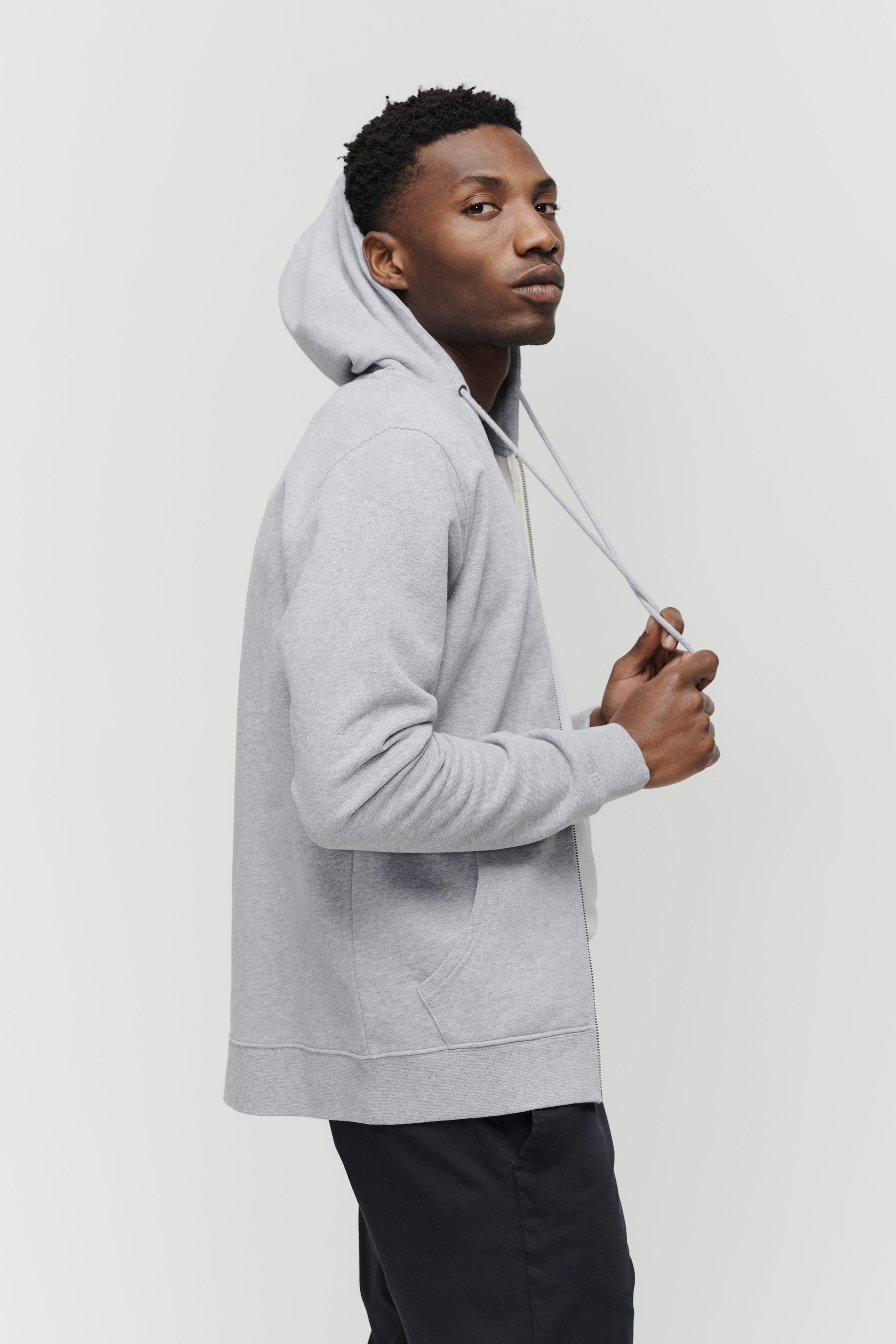 The Grey Zip Hoodie for Men | 400GSM Organic Cotton