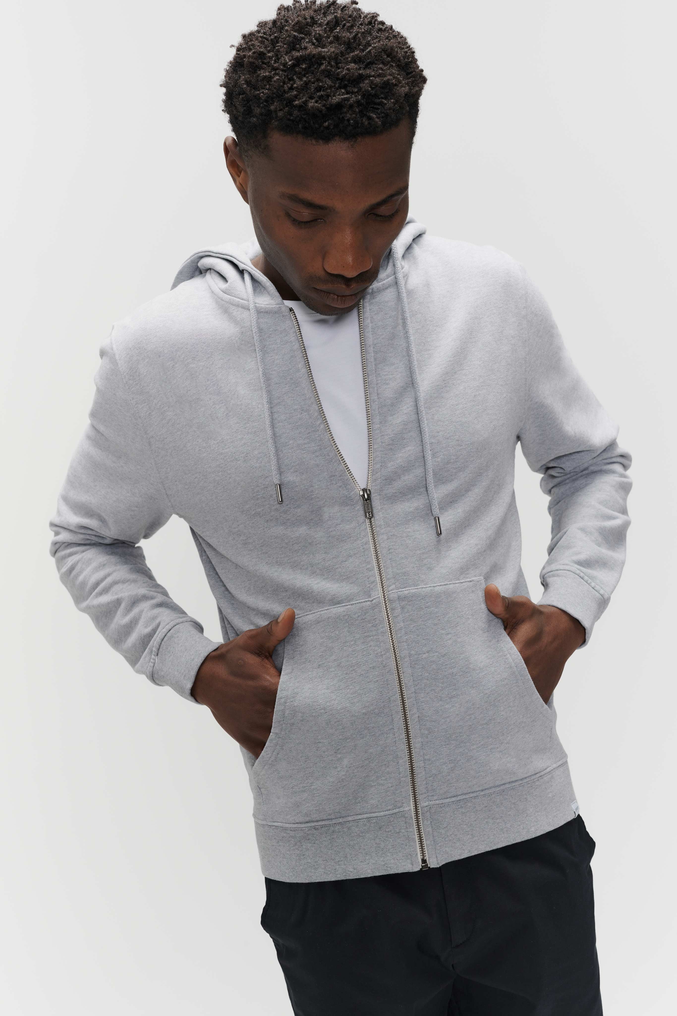 The Zip Hoodie - Grey Melange