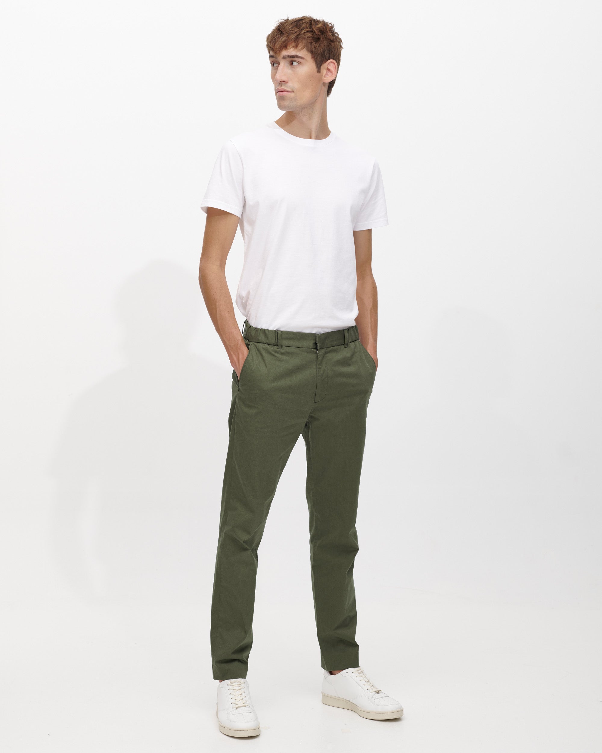 Olive Green Smart Chino for Men | Slim Fit, Stretch Cotton