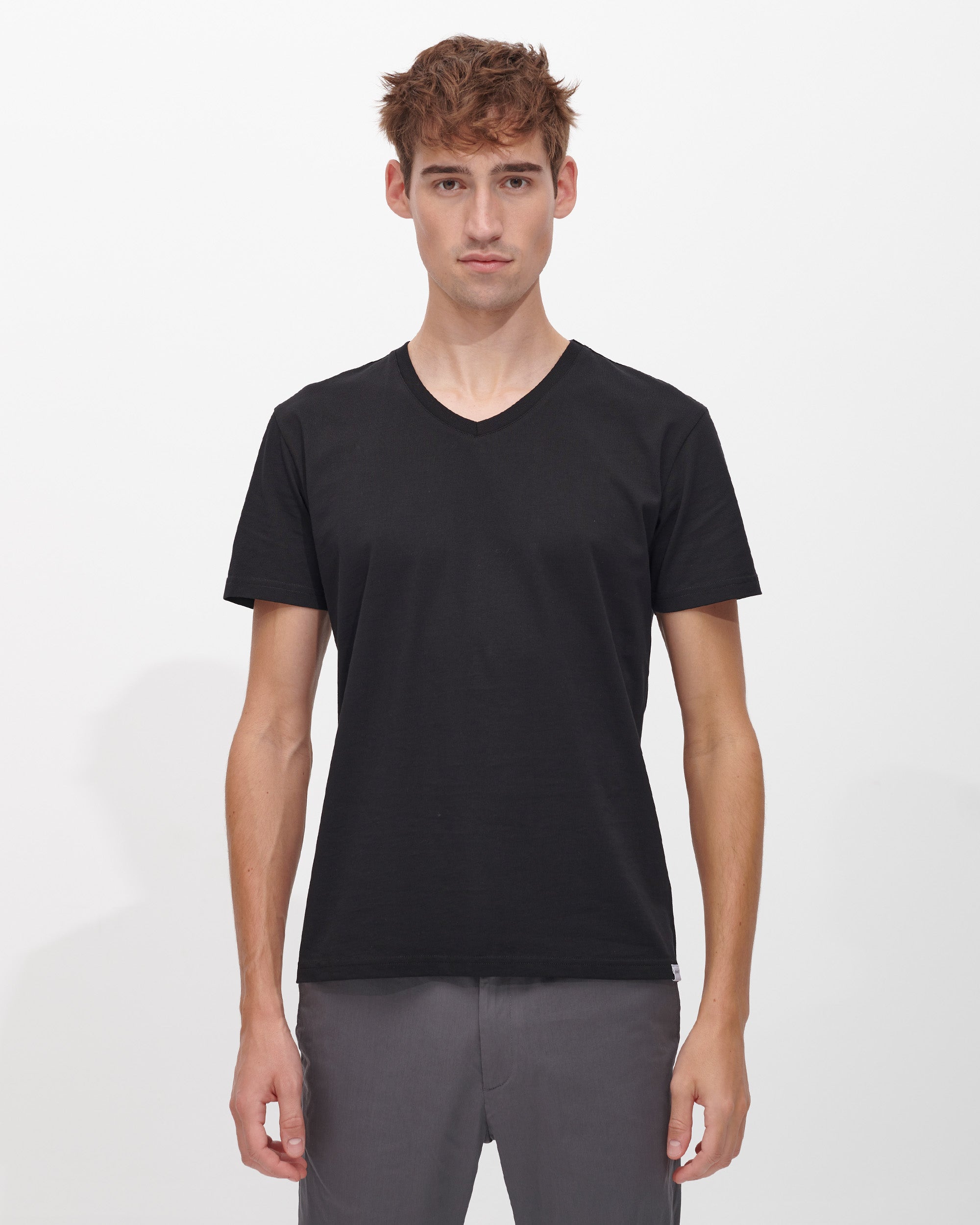 Black V Neck T Shirt for Men | Premium 185GSM Cotton
