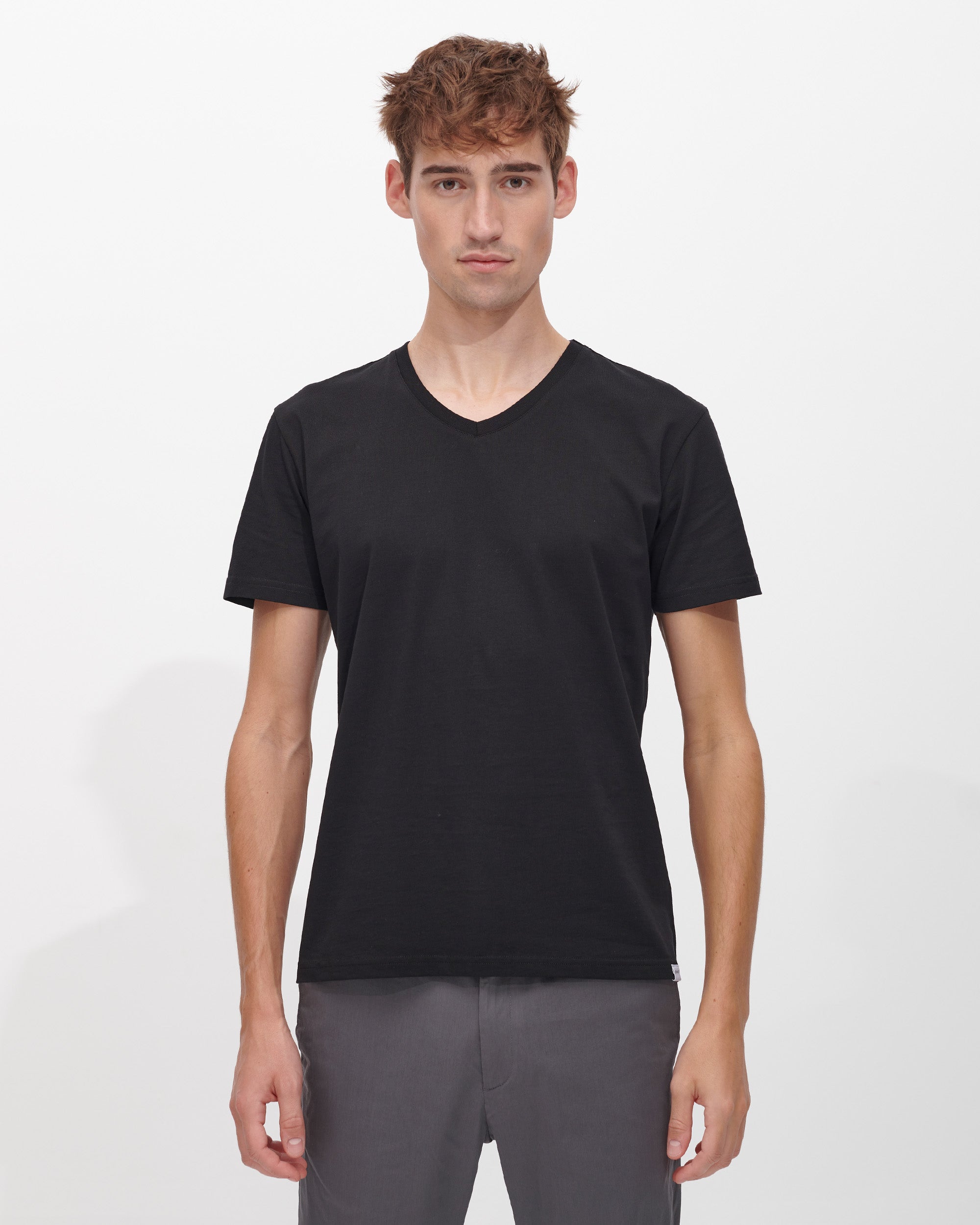 Black V Neck T Shirt for Men | Premium 185GSM Cotton