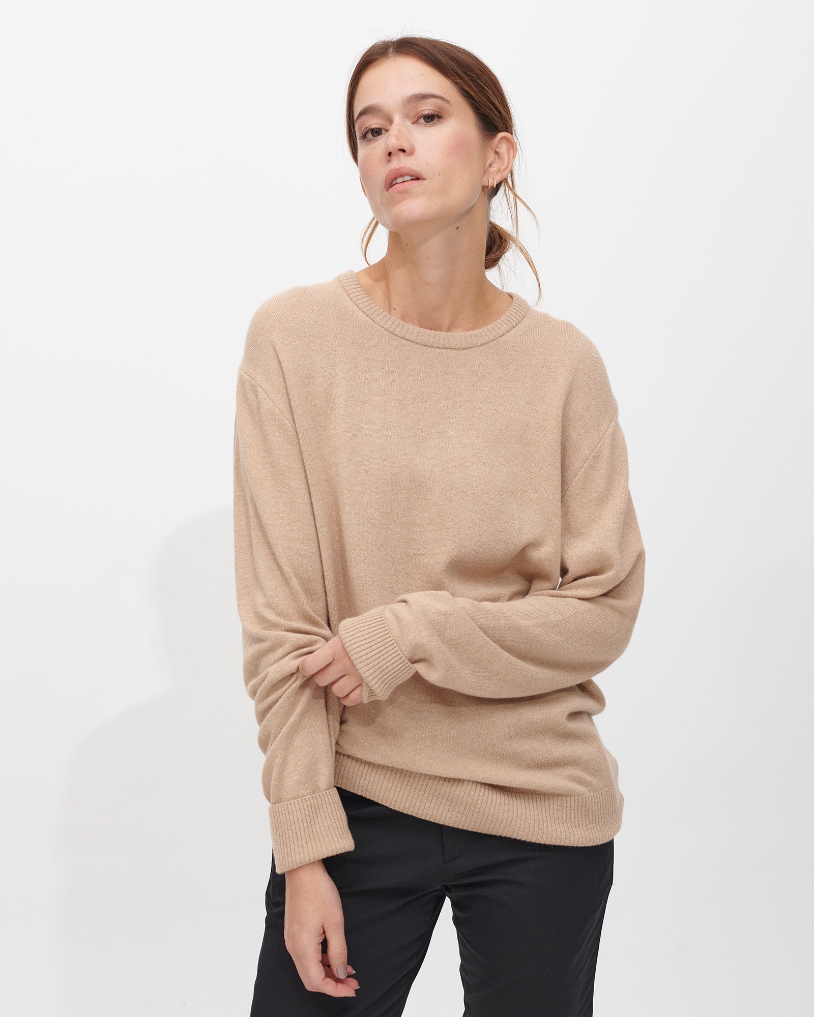 The Beige Wool Sweater for Women | Cashmere-Blend Jumper